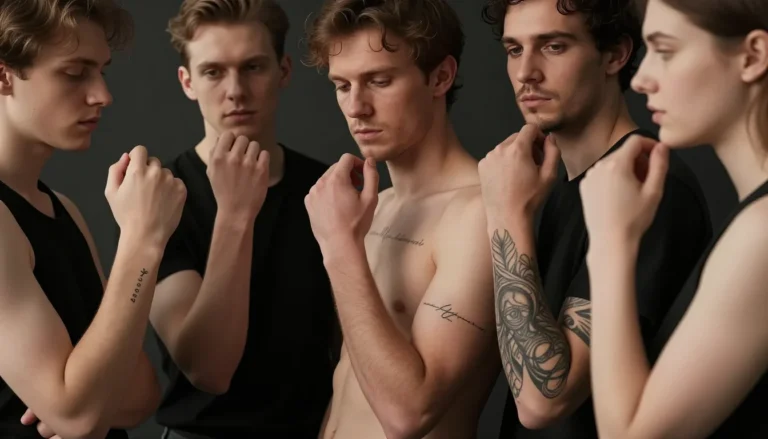 Diverse people displaying beautiful and meaningful tattoos.