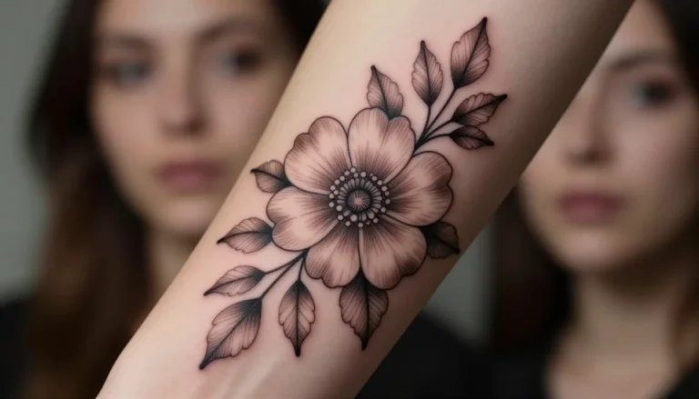 Floral swirl tattoo design.