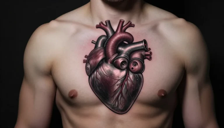 Realistic biomechanical tattoo example.