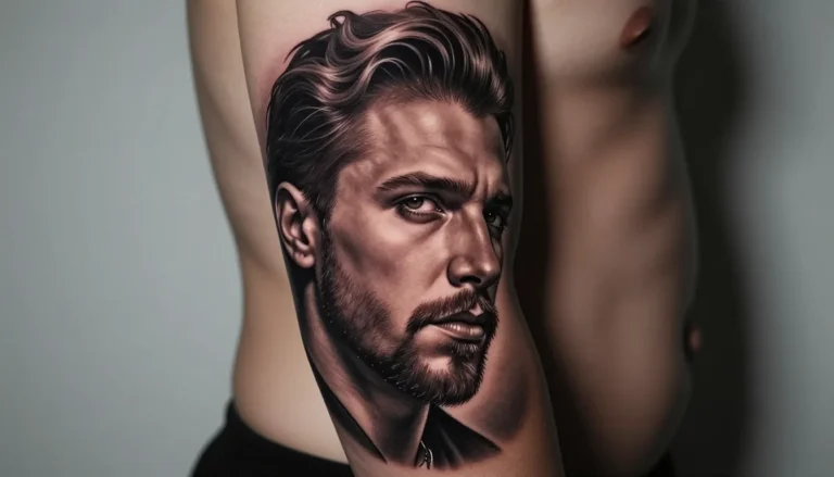 Красивая реалистичная татуировка на руке мужчины.