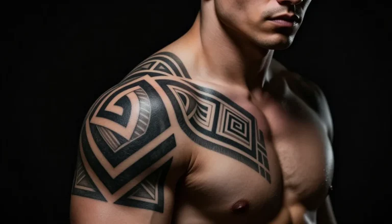 Geometric graphic style tattoo design for men.