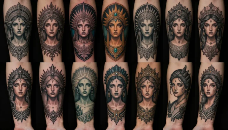 Unusual and original tattoo designs collage.