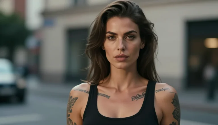 Woman with confidence-boosting tattoos.