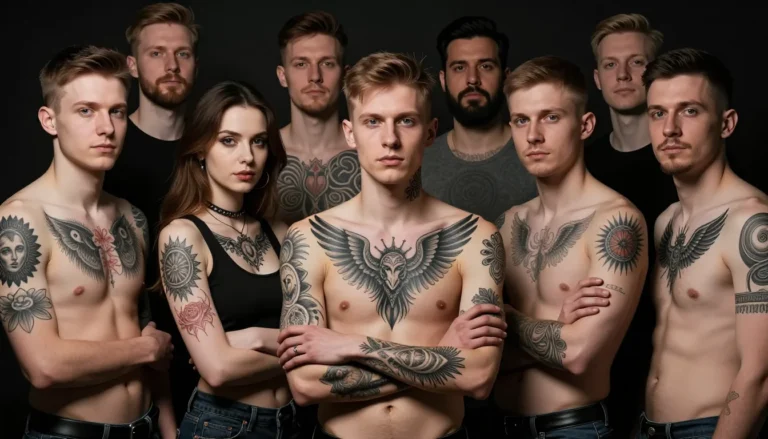Diverse individuals displaying beautiful and original tattoos.