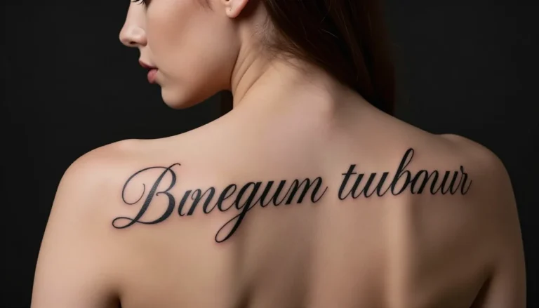 Back tattoo with a meaningful quote