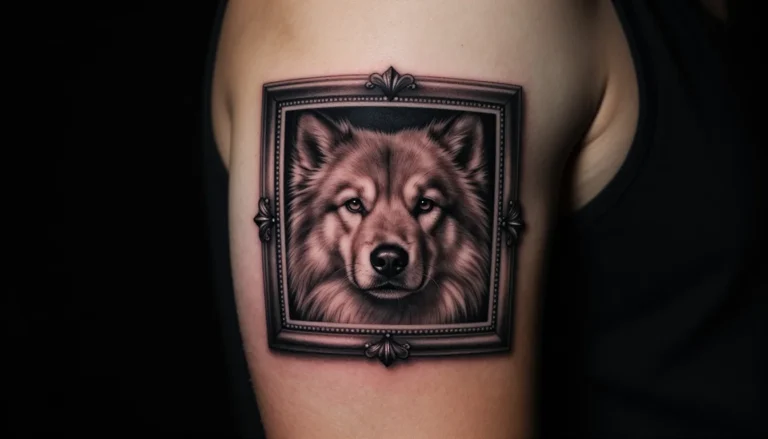 Квадратная рамка для татуировки на руке мужчины.