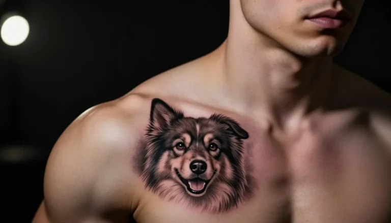 Крупный план свежей татуировки на плече