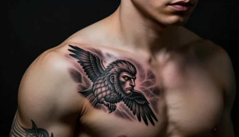 Красивая зажившая татуировка на плече