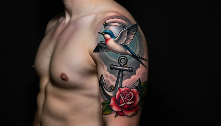 Олдскул татуировка на руке моряка