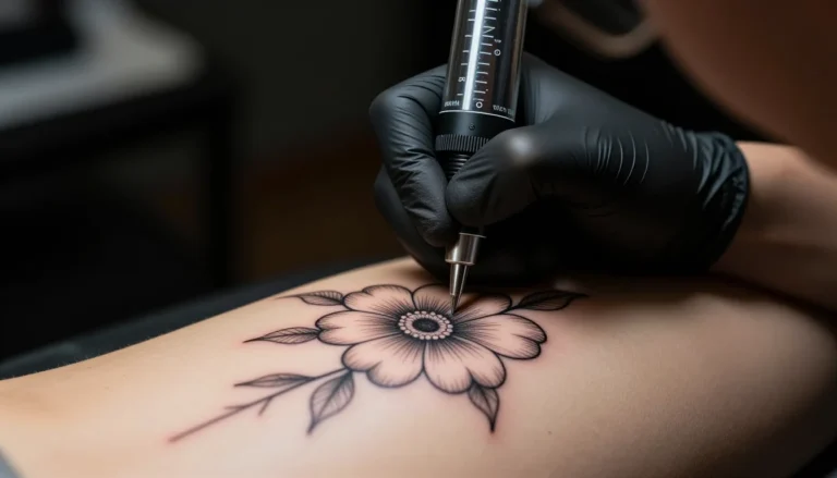 Tattoo sketch of floral element