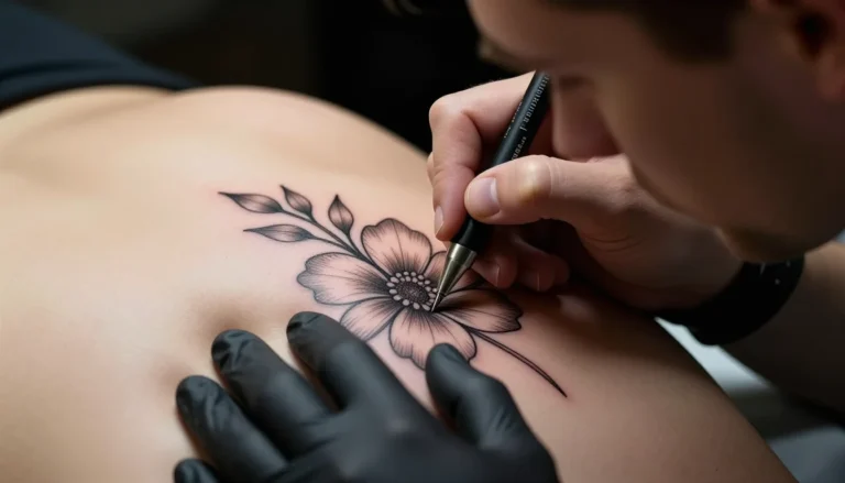 Разработка эскиза татуировки опытным мастером.