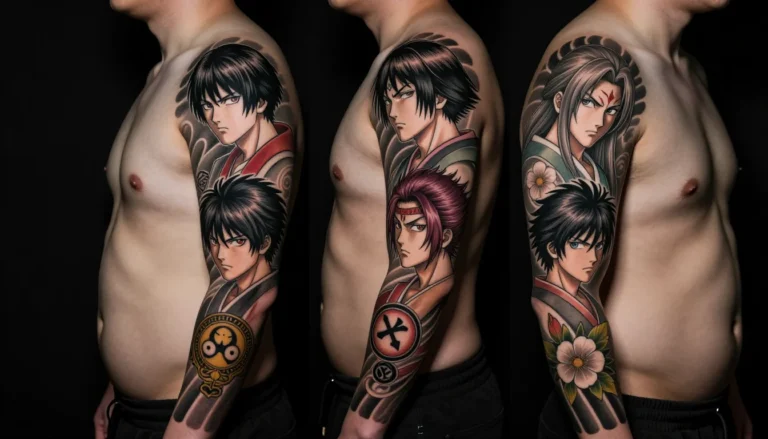 Аниме и манга татуировка на всю руку.