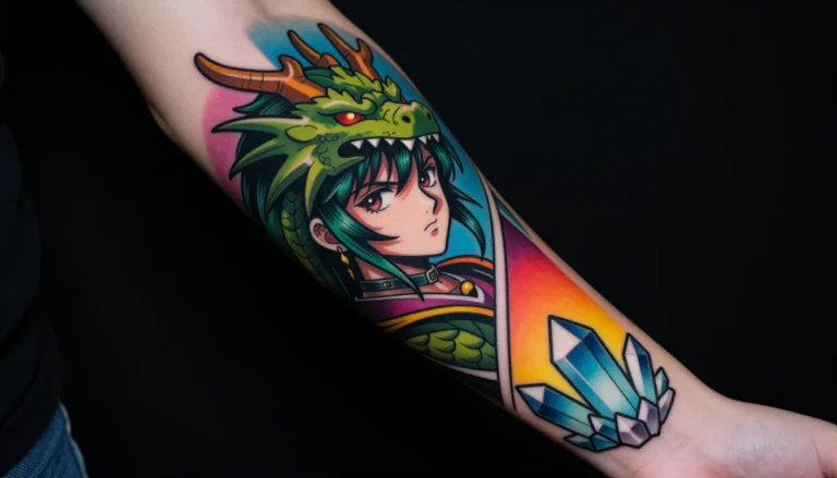 Colorful neo-school tattoo sleeve
