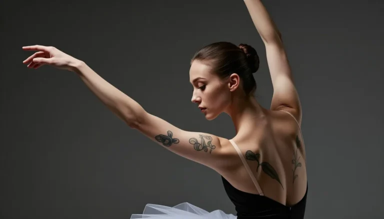 Featured image of a ballerina with dance-inspired tattoos.