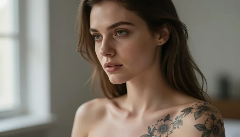 Delicate floral tattoo design