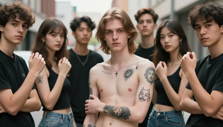 Diverse people displaying creative tattoos