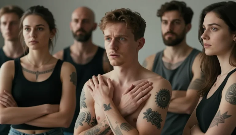 Diverse individuals displaying meaningful tattoos.