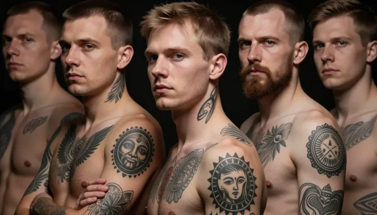 Diverse individuals displaying beautiful, detailed body art.