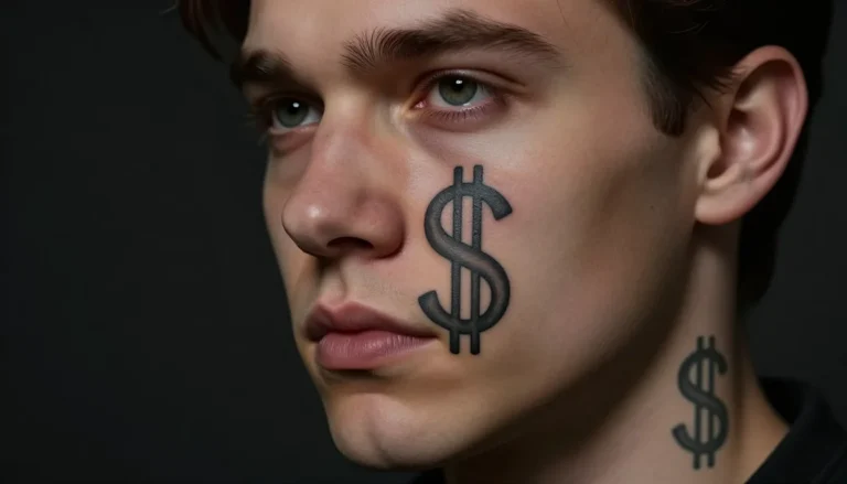 Dollar sign tattoo on arm