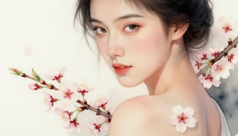 Cherry blossom tattoo on shoulder