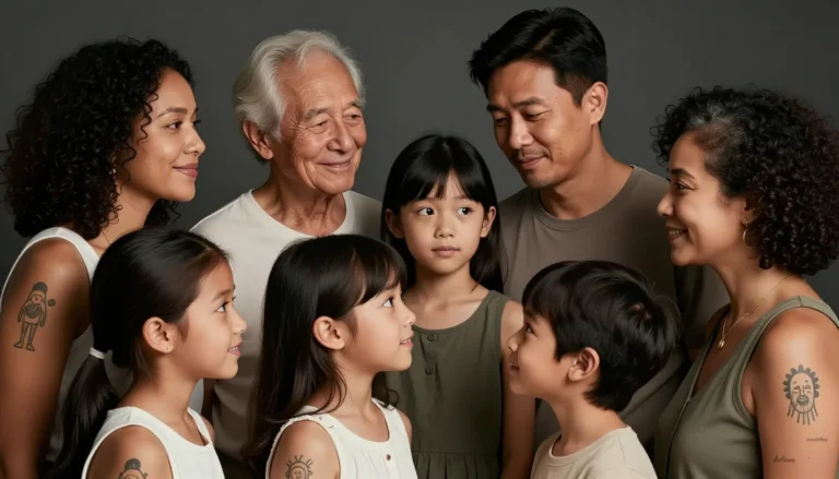 Family unity represented by meaningful tattoos.