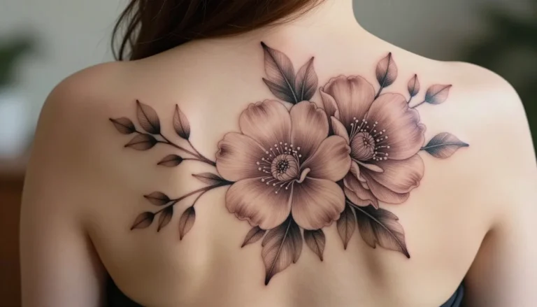 Floral medium sized tattoo on beautiful skin