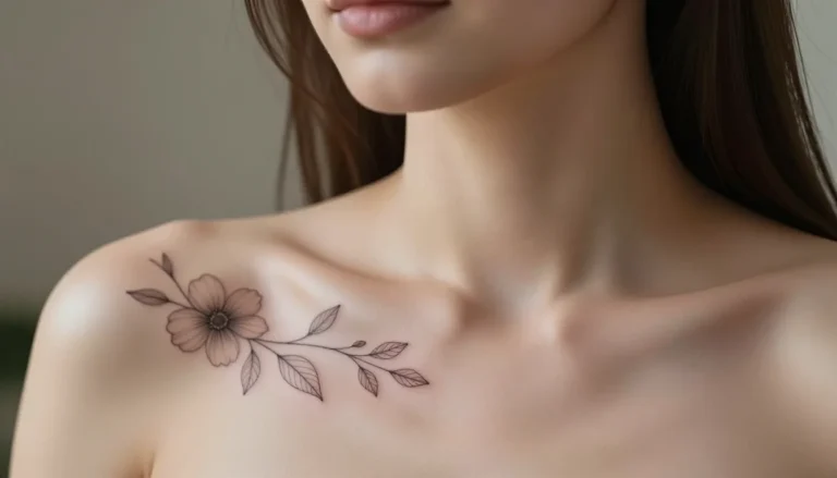 Floral minimalist tattoo example