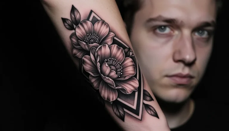 Highly detailed forearm tattoo.