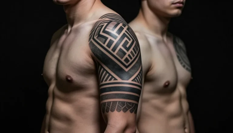 Full sleeve blackwork tattoo