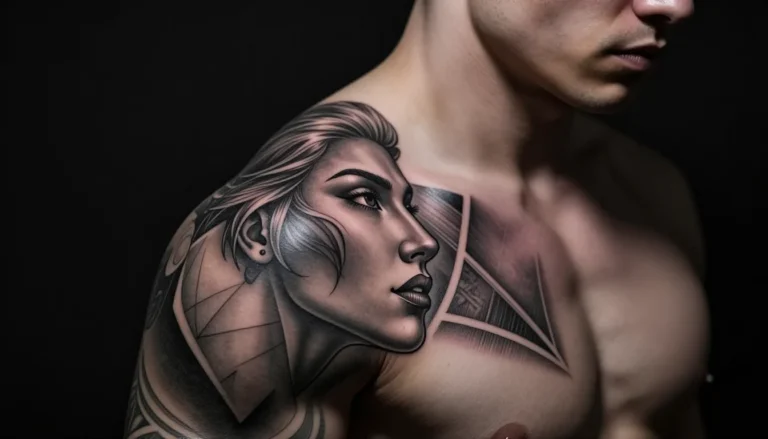 Graphic style tattoo detail