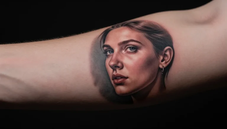 Inflammation around a fresh tattoo.