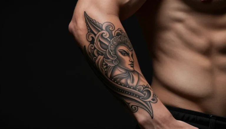 Мужская рука с красивыми татуировками