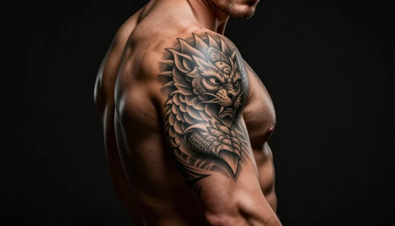 Мужская рука с татуировками крупным планом.