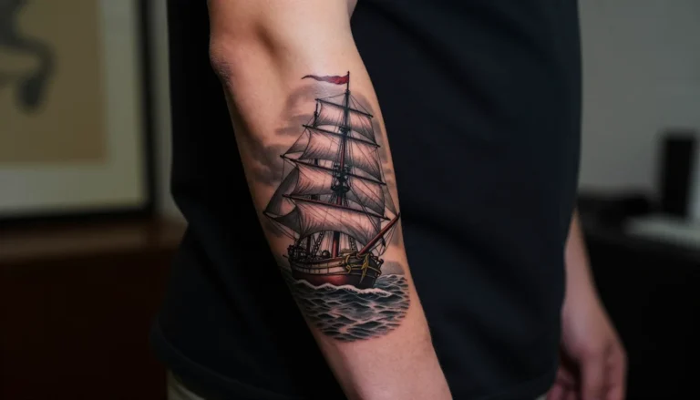 Татуировка карты на руке мужчины