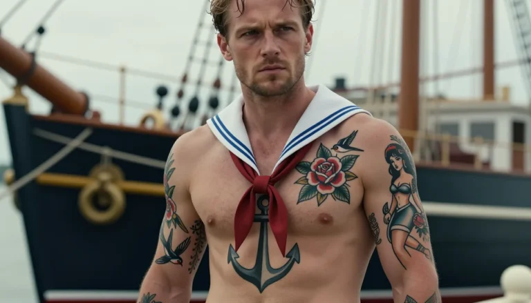 Sailor with traditional tattoos