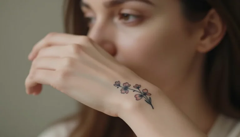 Stylish wrist tattoo - floral motif