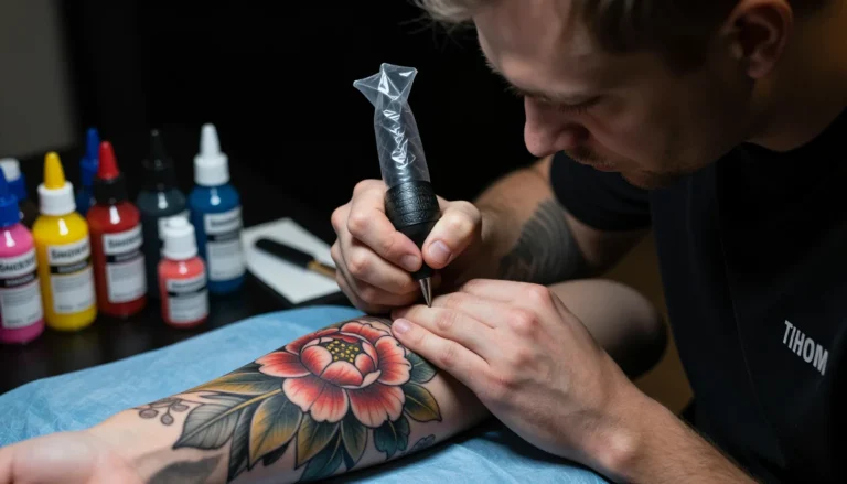 Профессиональный тату-мастер за работой