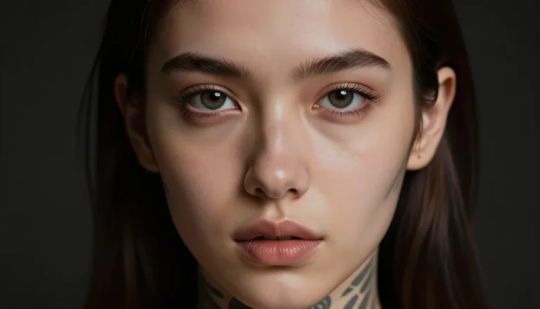 Лицо с татуировками крупным планом