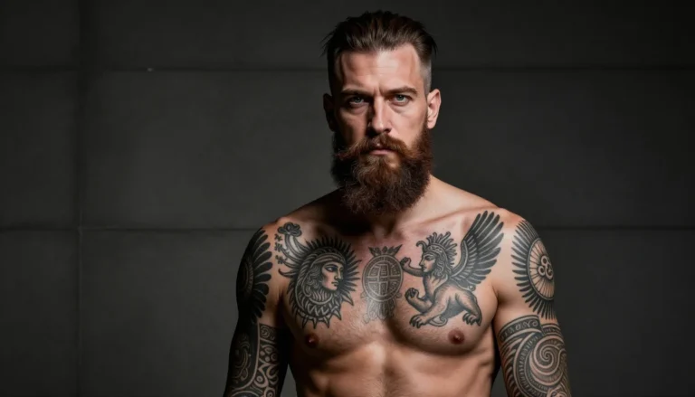 Bearded tattooed man