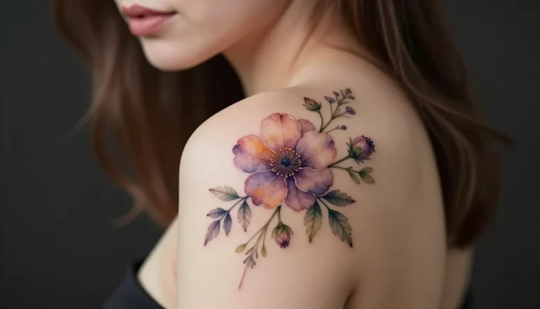 Watercolor wildflower tattoo