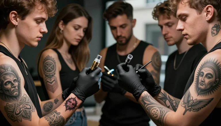 Diverse individuals displaying beautiful tattoos.