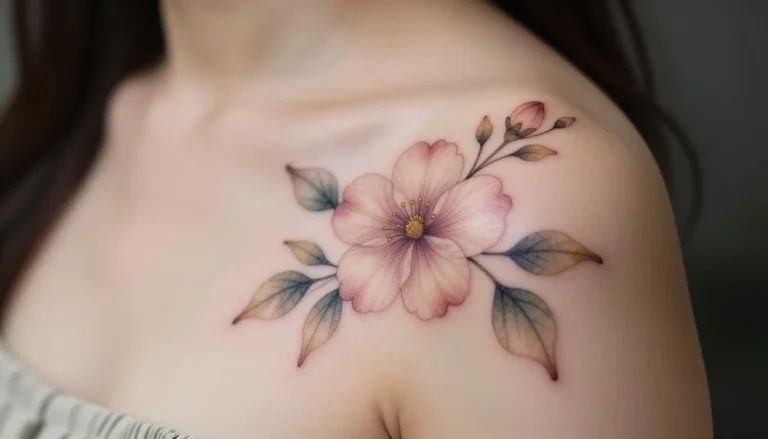 Floral outline tattoo for women