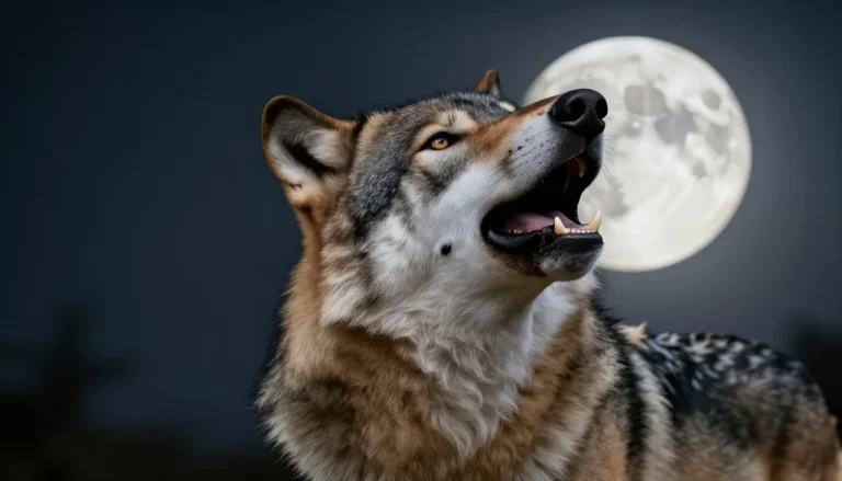 Majestic wolf tattoo design.