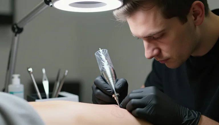 Sterile tattoo studio interior.