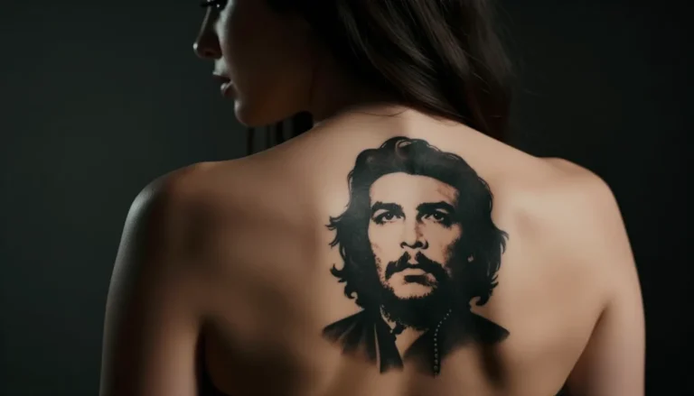 Mysterious woman with a Fidel Castro tattoo.