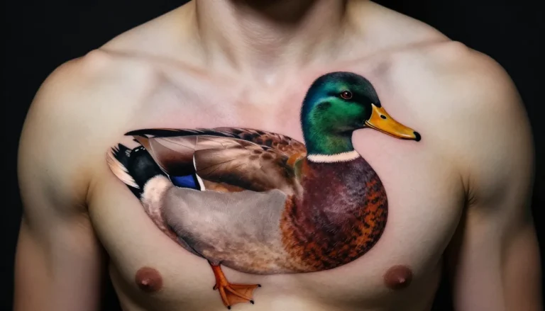 Stunning custom duck tattoo